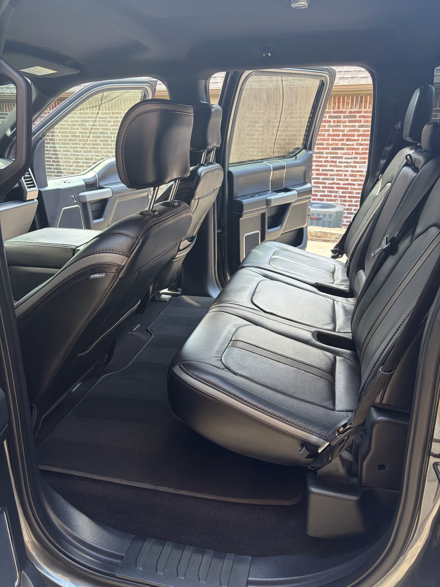Same Ford F-150 Platinum rear cabin cleaned and conditioned after detailing